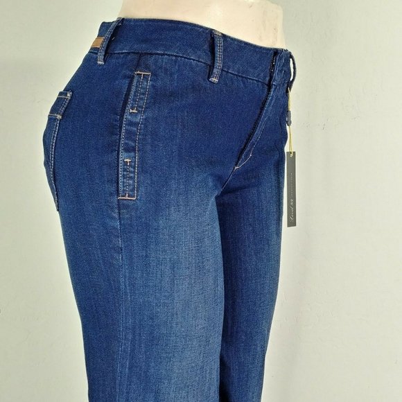 Level 99 Flared Wide Leg Women's Blue Denim Jeans - Picture 9 of 12